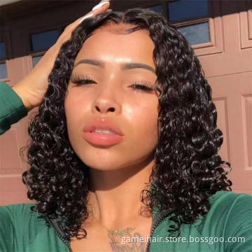Bob Wig Virgin Human Hair Hd Full Lace Frontal Wig Vendor Afro Kinky Curly Raw Brazilian Human Hair Transparent Lace Front Wig